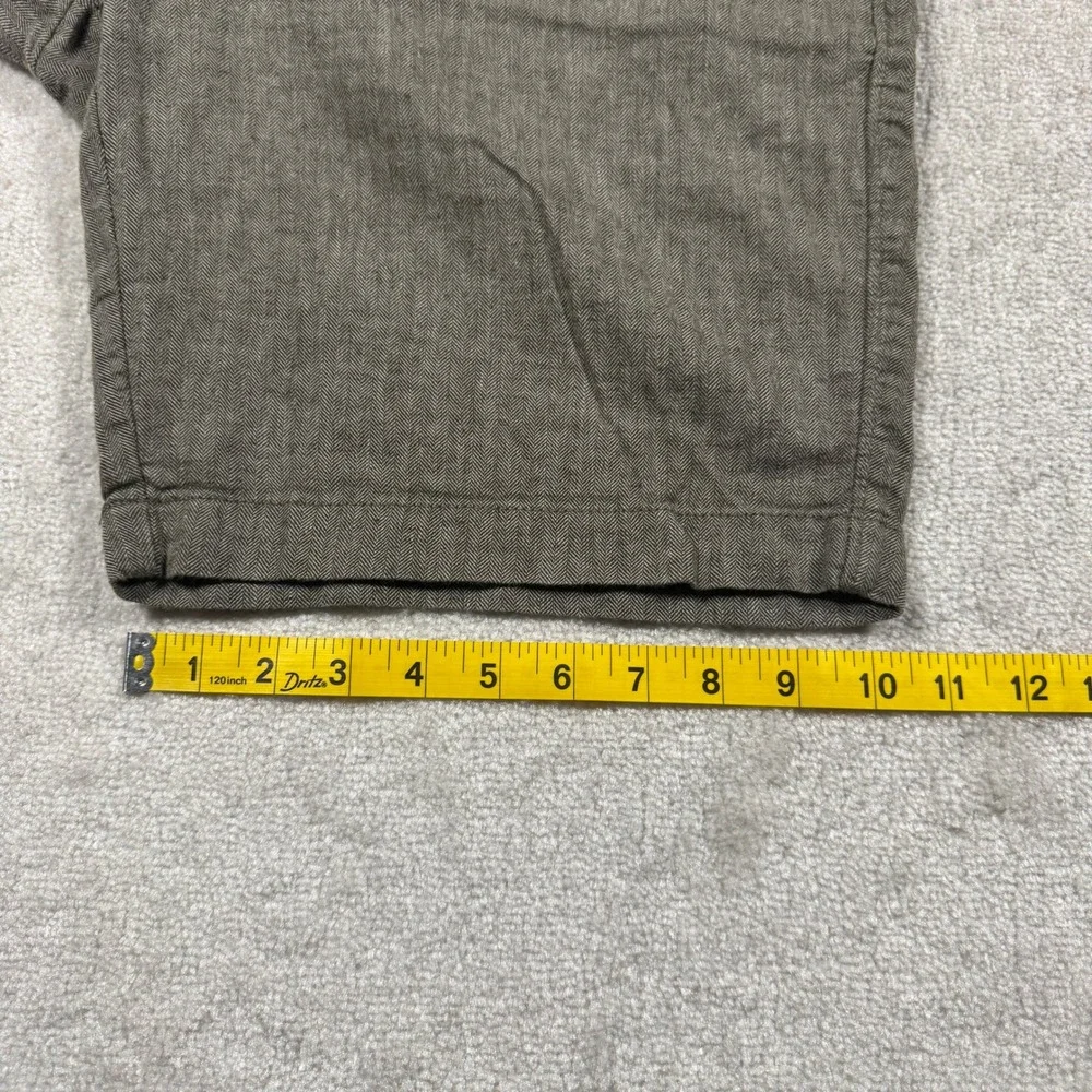Banana Republic Shorts Men 32 Brown Aiden Slim Linen Cotton Herringbone 9 Inseam
